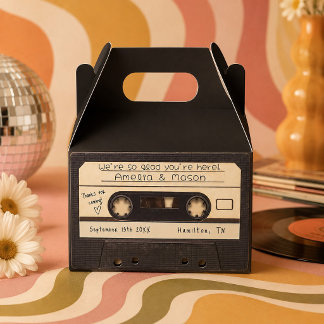 Caja Para Regalos Favor de boda de cinta de casete retro