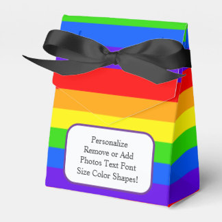 Caja Para Regalos Favor de Boda - Diseño de Arcoíris Personalizable