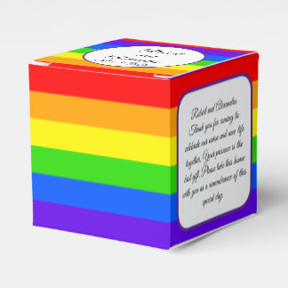Caja Para Regalos Favor de Boda - Diseño de Arcoíris Personalizable