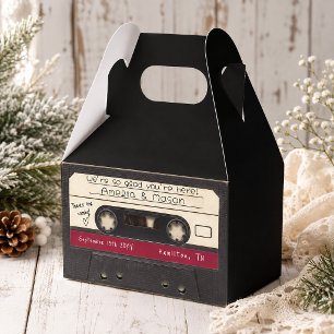 Caja Para Regalos Favor de boda en cinta de casete retro roja aránda