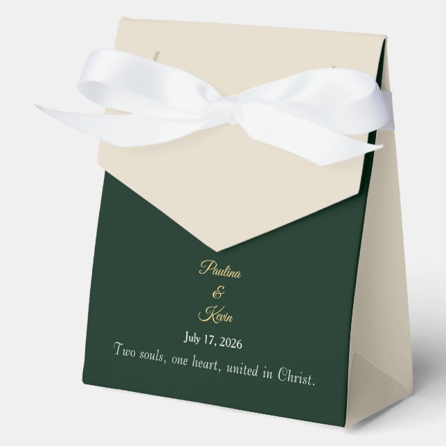 Caja Para Regalos Favor de boda esmeralda elegante (Anverso)