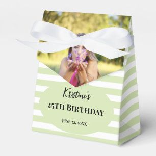 Caja Para Regalos Favor de Cumpleaños 1 Sección Franjas Foto Persona