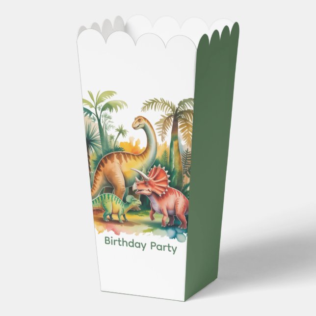 Caja Para Regalos Favor de Cumpleaños de Niño con Tema de Dinosaurio (Reverso )