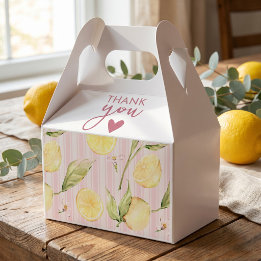 Caja Para Regalos Favor de Graduación de Limón Cítrico