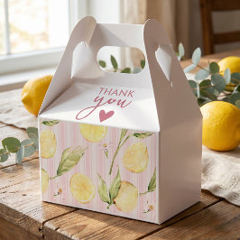 Caja Para Regalos Favor de Graduación de Limón Cítrico