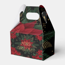 Favor de Navidad floral elegante de Poinsettia