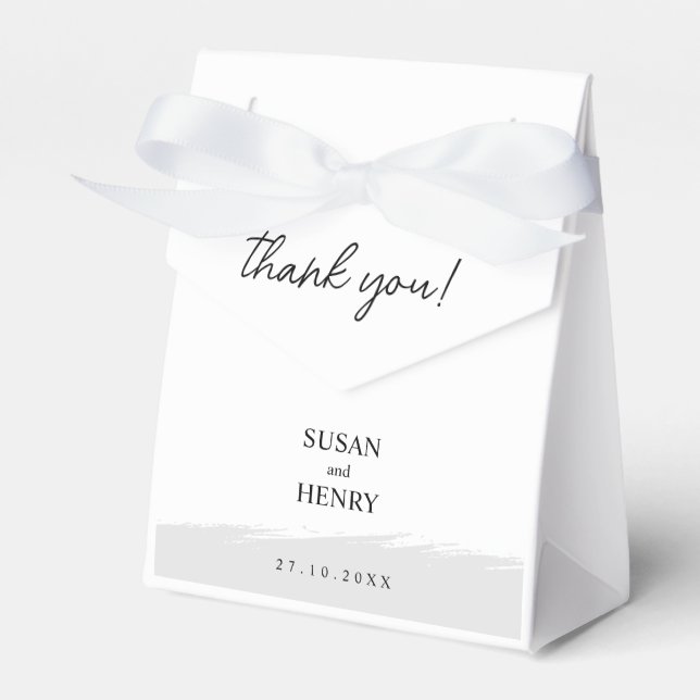 Caja Para Regalos Favor del boda | Blanco y negro (Front Side)