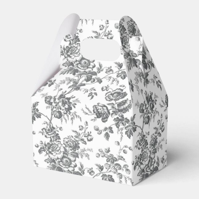 Caja Para Regalos Favor del partido de lienzo en blanco y negro (Reverso)