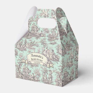 Caja Para Regalos Favor elegante vintage de toile de jouy de menta c
