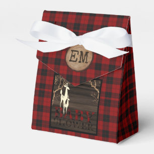 Caja Para Regalos Favor Inicial de Baby Shower de Cuadro de Búfalo R