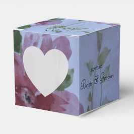 Caja Para Regalos Favores de la boda de corazón y borgoña