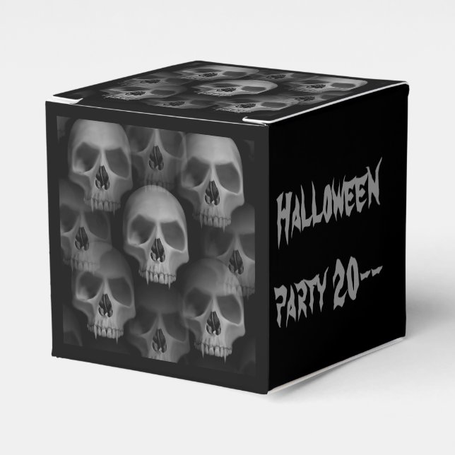 Caja Para Regalos Favoritos de la fiesta del cráneo de Halloween (Costado Anverso)
