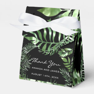 Caja Para Regalos Fecha de agradecimiento Monstera Tropic Blanco Fav