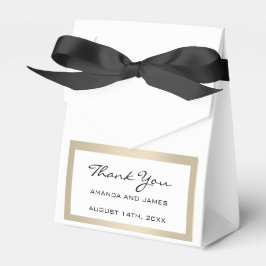 Caja Para Regalos Fecha de agradecimiento Sepia blanco Marco dorado 