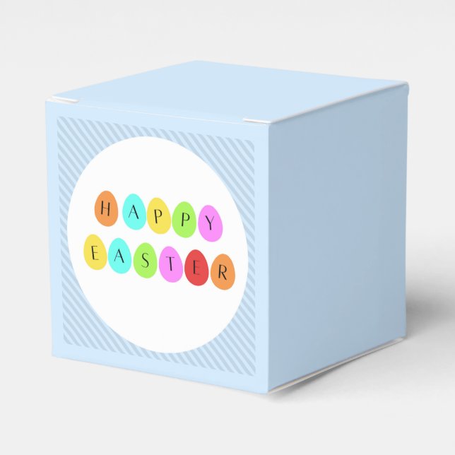 Caja Para Regalos Felices huevos de colores de Pascua (Costado Anverso)