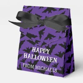 Caja Para Regalos Felices murciélagos negros de Halloween patrón de