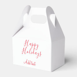 Caja Para Regalos Felices vacaciones Navidades caligrafía roja simpl