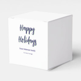 Caja Para Regalos Felices vacaciones Navidades verdes azules y moder