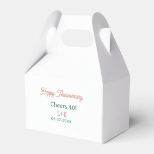 Caja Para Regalos Felicidades 40 feliz aniversario naranja verde nom