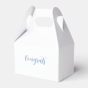 Caja Para Regalos felicidades nombre azul elegante fecha de graduaci