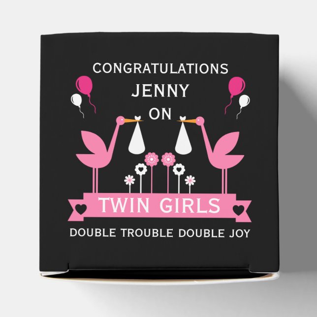 Caja Para Regalos Felicitaciones a los Chicas gemelos Stalk Delivery (Parte superior)