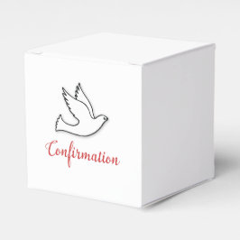 Caja Para Regalos Felicitaciones Confirmación Paloma con Rojo