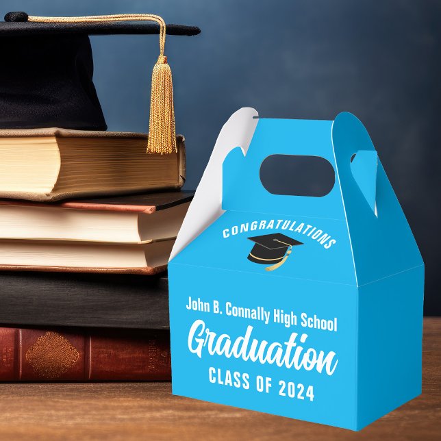 Caja Para Regalos Felicitaciones Sky Blue Graduate Cute Graduation (Subido por el creador)