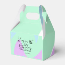 Feliz 1er cumpleaños rosa verde azul acrílico derr