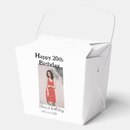 Caja Para Regalos Feliz 20 cumpleaños foto simple moderna mínima