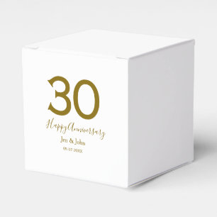 Caja Para Regalos Feliz 30 aniversario fecha de la cita dorada negri
