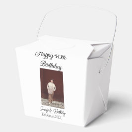 Caja Para Regalos Feliz 40 cumpleaños foto simple moderno mínimo