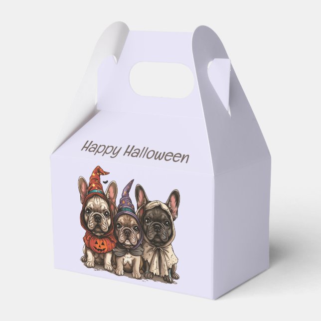 Caja Para Regalos Feliz Bulldog francés de Halloween (Front Side)