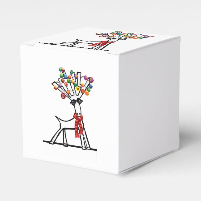Caja Para Regalos Feliz Chris Moose o reno (Costado Anverso)