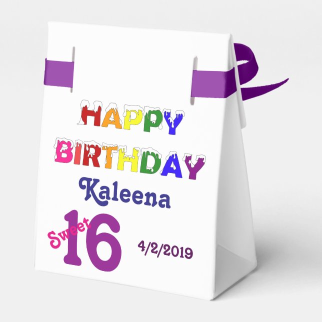 Caja Para Regalos Feliz cumpleaños 16 (Reverso)