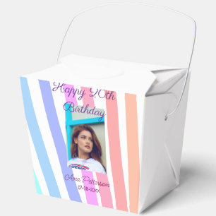 Caja Para Regalos Feliz cumpleaños 20 arcoíris rústico boho líneas f