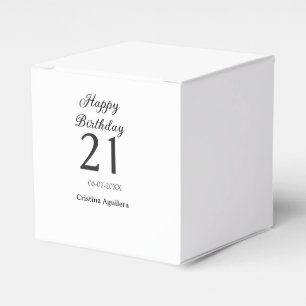 Caja Para Regalos Feliz cumpleaños 21 letras negritas simples nombre