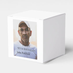 Caja Para Regalos Feliz cumpleaños 50 nombre foto año hombre simple 