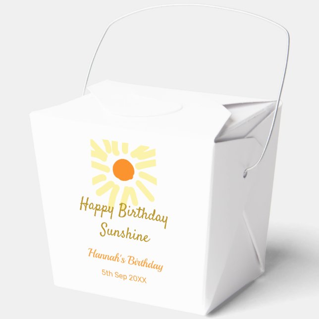 Caja Para Regalos Feliz cumpleaños amarillo naranja sol boho (Anverso)