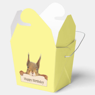 Caja Para Regalos Feliz cumpleaños, ardilla sujetando Rótulo Persona