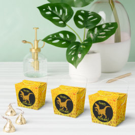Caja Para Regalos ¡Feliz cumpleaños con cuero de dinosaurio dorado!