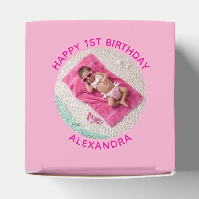 Caja Para Regalos Feliz cumpleaños, foto rosa (Parte superior)