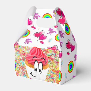 Caja Para Regalos Feliz cumpleaños Gable Favor Box Cupcake