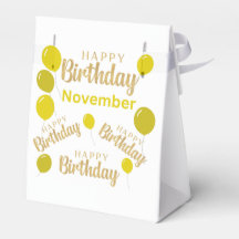 Feliz cumpleaños Noviembre cumpleaños Favor Box