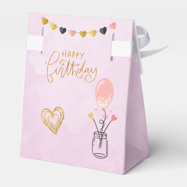 Caja Para Regalos Feliz cumpleaños para ella (Reverso)