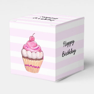 Caja Para Regalos Feliz cumpleaños, pastel de cerezo rosa
