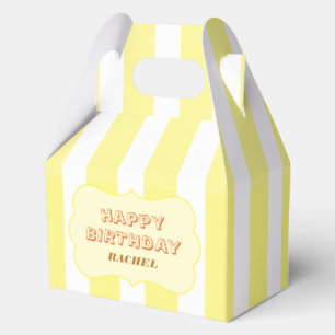 Caja Para Regalos Feliz Cumpleaños Personalizado con Raya Amarilla 