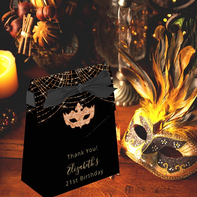 Caja Para Regalos Feliz cumpleaños purpurina negro oro gracias (Subido por el creador)