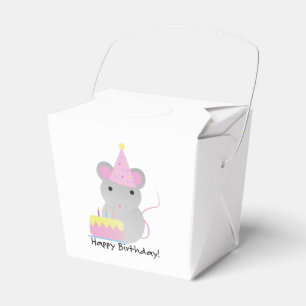 Caja Para Regalos Feliz Cumpleaños Ratón De Fiesta Lindo
