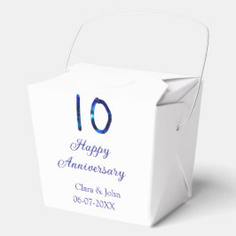 Caja Para Regalos Feliz décimo aniversario purpurina azul añadir fec