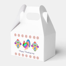 Caja Para Regalos Feliz Día de Acción de Gracias. Flores de diseño p